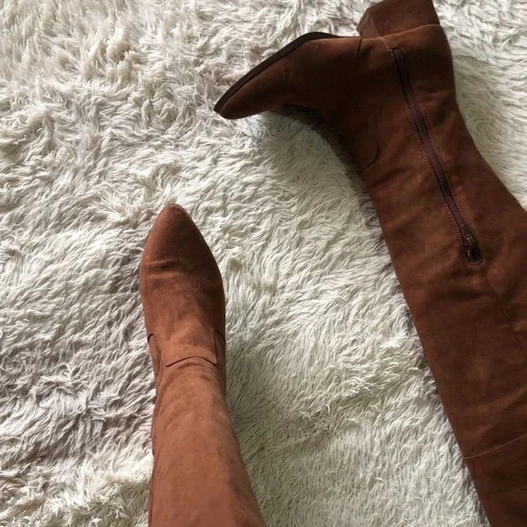Forever 21 Faux Suede Thigh High Boots - Picture 2 of 14